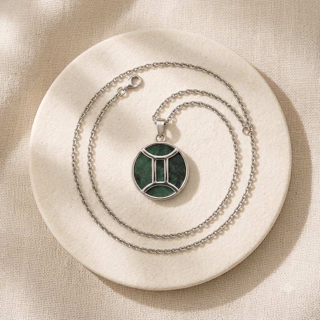 Gemini Pendant – Green Aventurine Zodiac Necklace | Wear Your Sign, Embrace Your Strengths