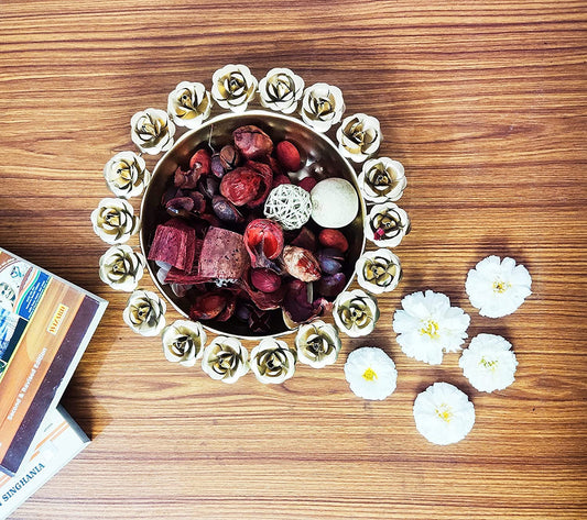 Urli Bowl with Rose Accents (6 Inch)