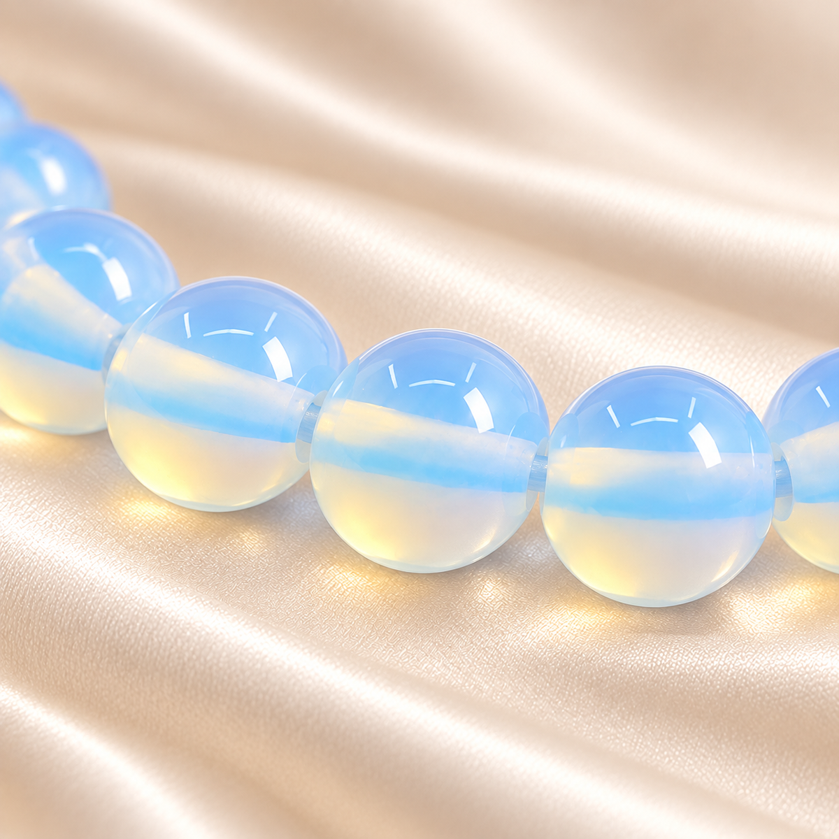Opalite Bracelet – 8mm Synthetic Bead Jewellery — close-up