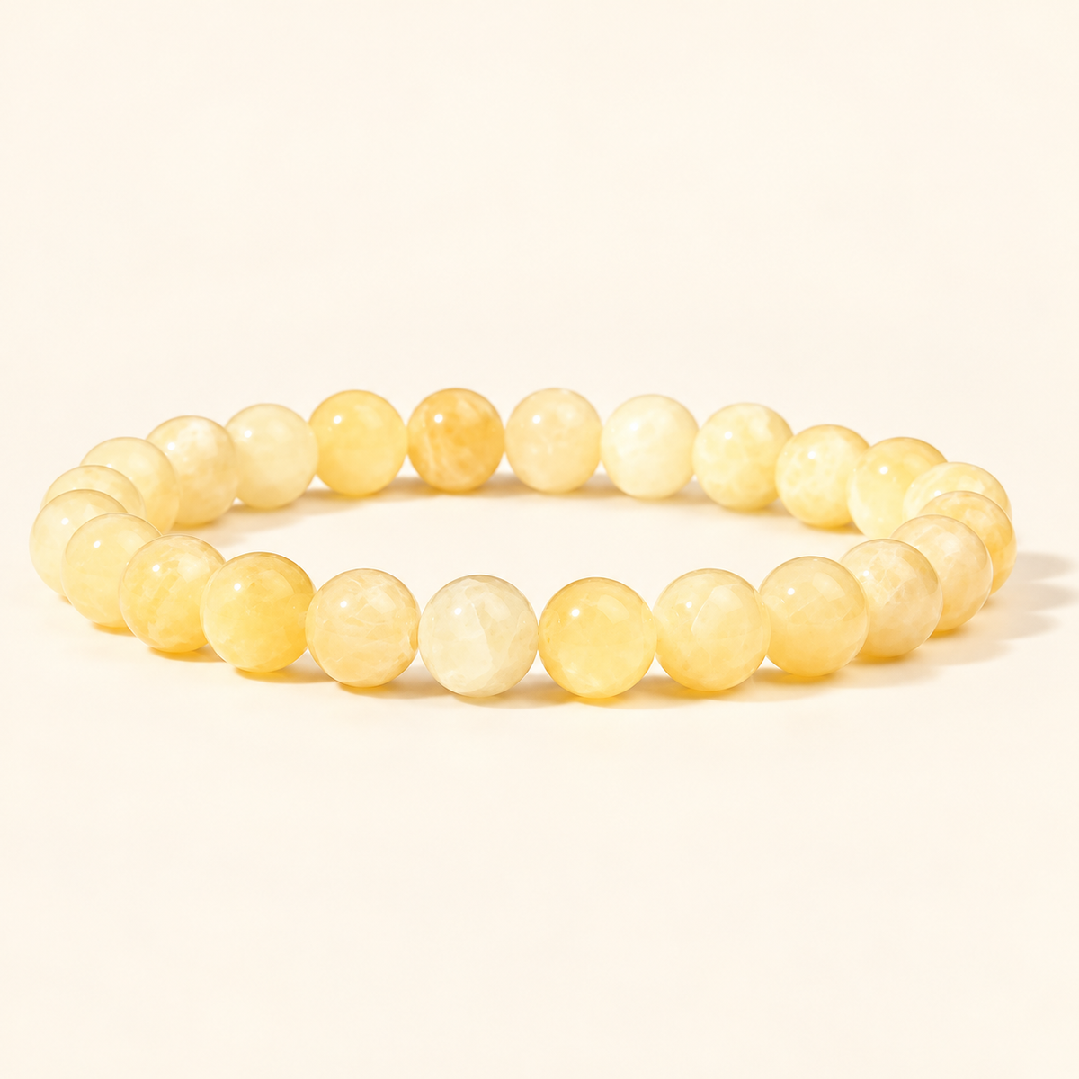 Natural Yellow Calcite Bracelet – 8mm Gemstone Jewellery — hero view