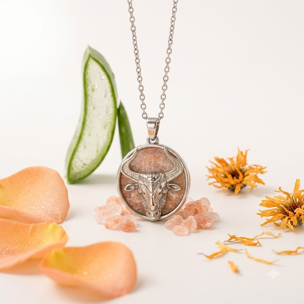 Taurus Zodiac Pendant | Strength, Stability & Success Crystal Necklace
