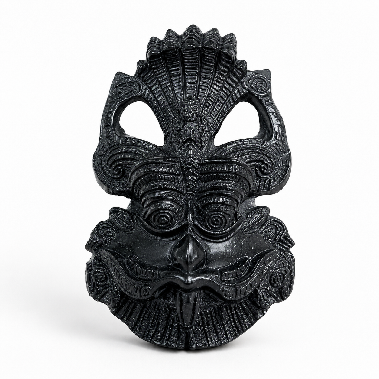 Black Tourmaline Tirth Mukhi (3-Mukhi) | Natural Crystal Idol