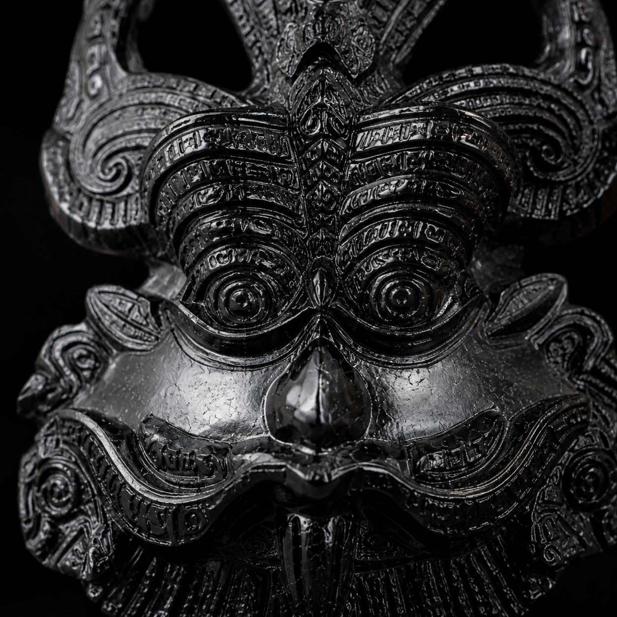 Black Tourmaline Tirth Mukhi (3-Mukhi) | Natural Crystal Idol