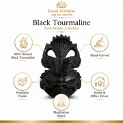 Black Tourmaline Tirth Mukhi (3-Mukhi) | Natural Crystal Idol