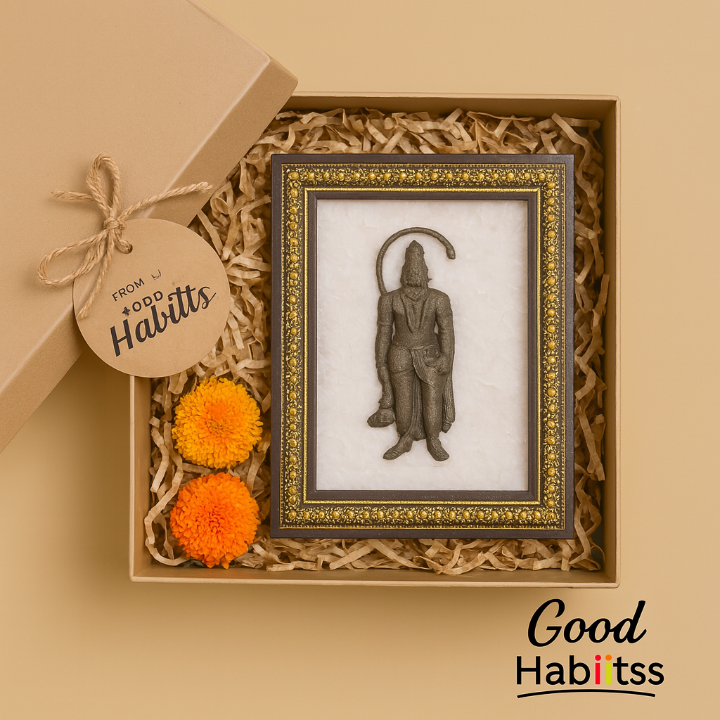 Lord Hanuman Pyrite & Selenite Healing Frame