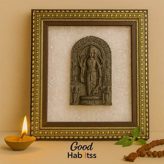 Lord Vishnu Pyrite & Selenite Healing Frame