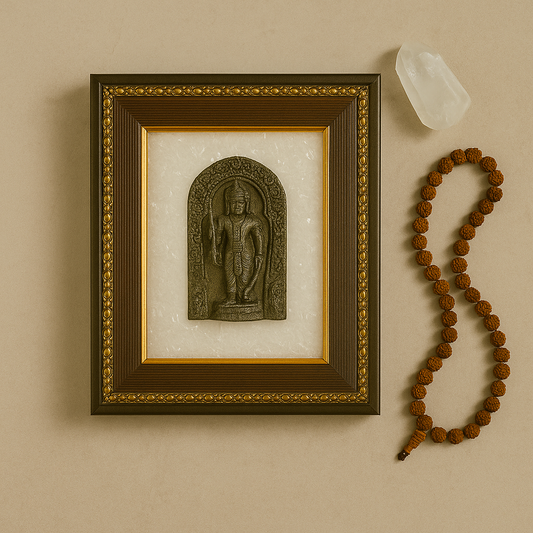 Lord Vishnu Pyrite & Selenite Healing Frame