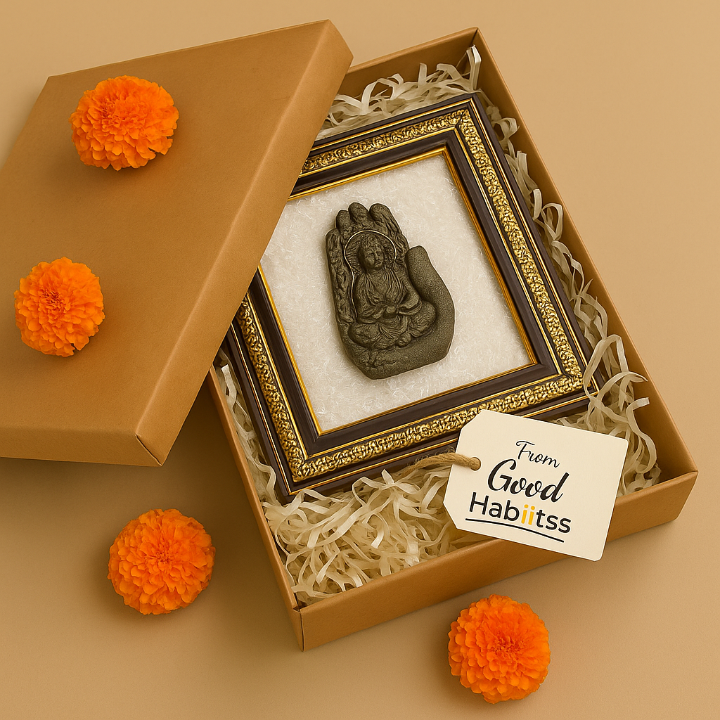 Lord Buddha Pyrite & Selenite Healing Frame
