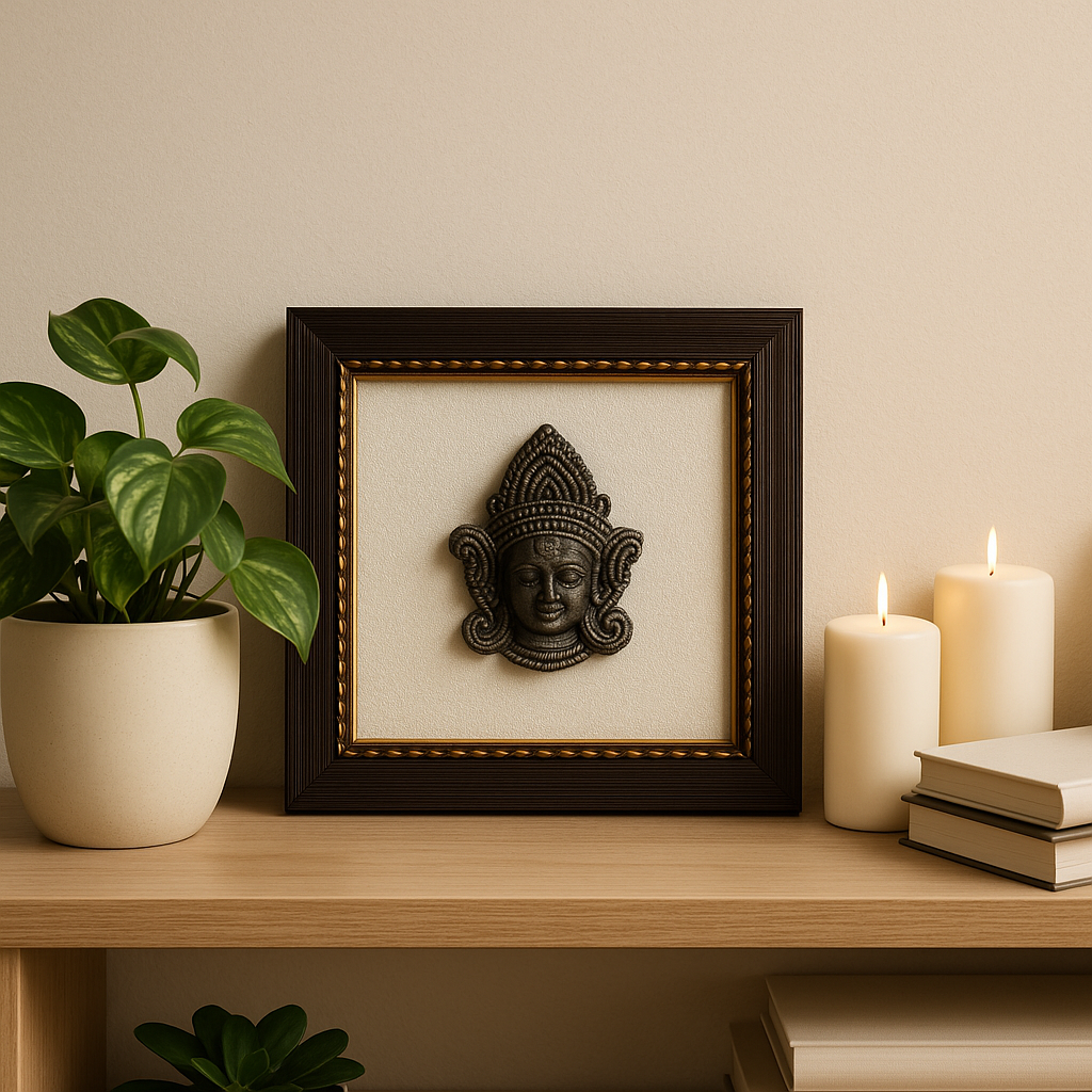 Lord Mai Durga & Selenite Healing Frame