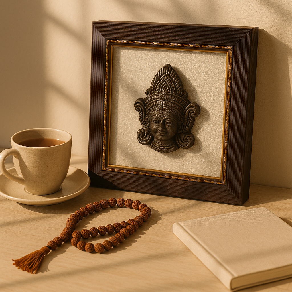 Lord Mai Durga & Selenite Healing Frame