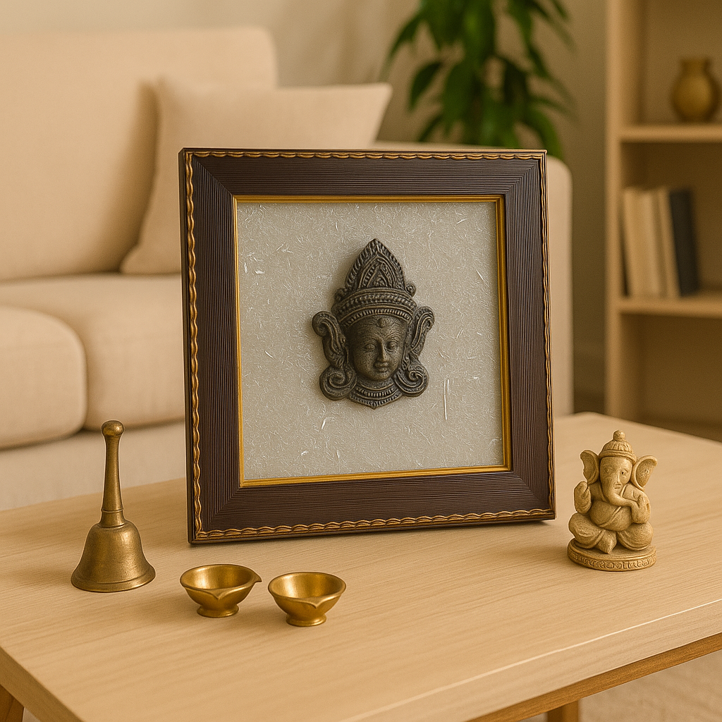 Lord Mai Durga & Selenite Healing Frame