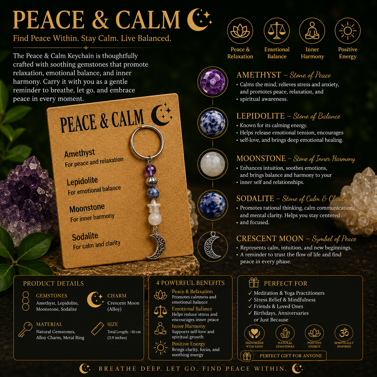 Peace & Calm Keychain
