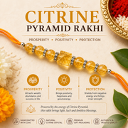 Citrine Pyramid Rakhi | Prosperity, Positivity & Protection