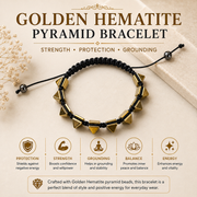 Golden Hematite Pyramid Bracelet | Strength, Protection & Grounding