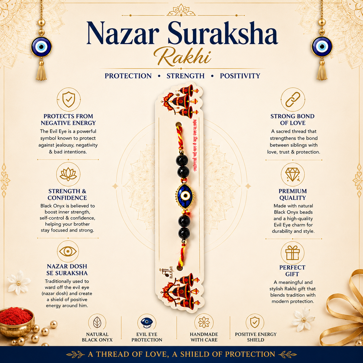 Nazar Suraksha Rakhi | Evil Eye Protection Rakhi for Brother