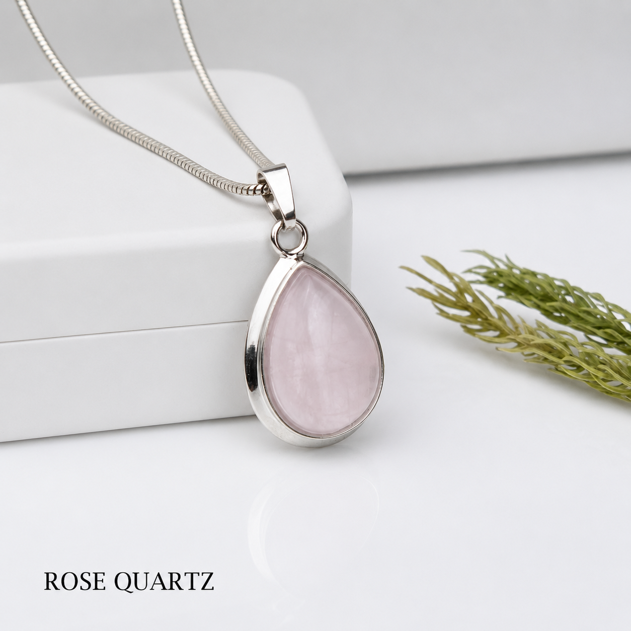 Rose Quartz Teardrop Pendant