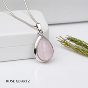 Rose Quartz Teardrop Pendant