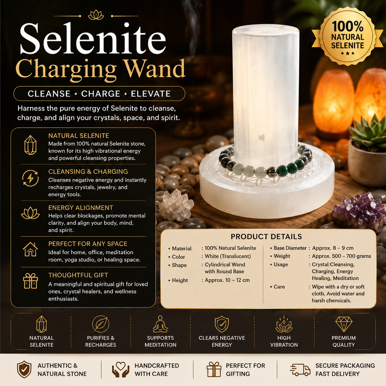 Selenite Charging Wand
