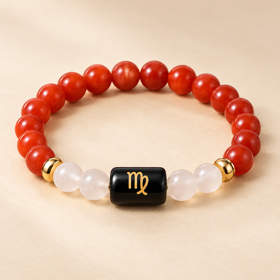 Crystal-Inspired Beaded Bracelet - Multicolor Stretch Bracelet, 8mm Beads — product detail