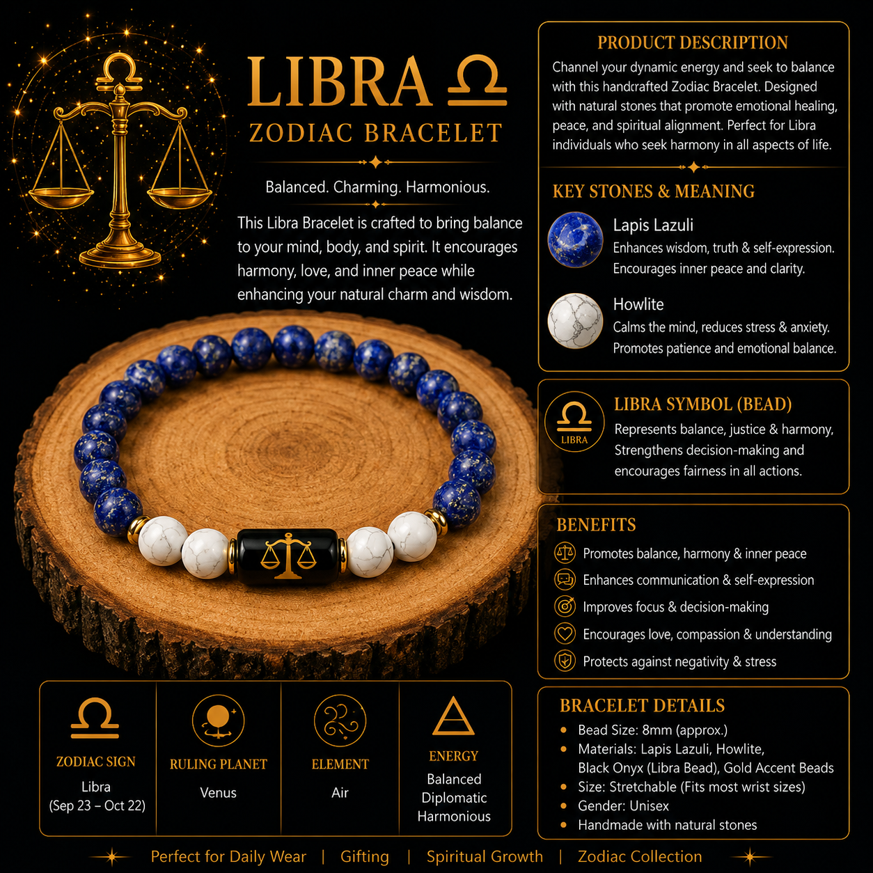 Libra Zodiac Bracelet