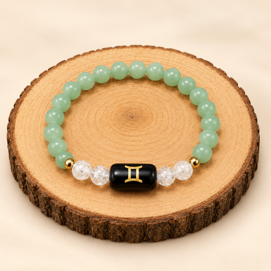 Crystal-Inspired Beaded Bracelet - Multicolor Stretch Bracelet, 8mm Beads — product detail