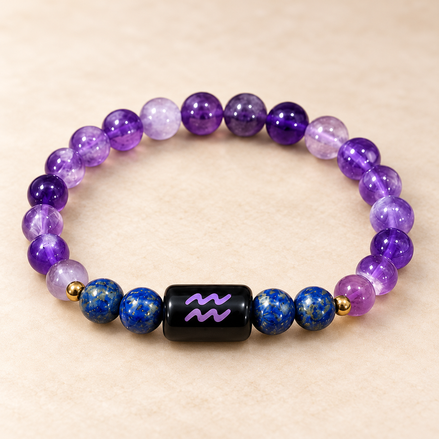 Crystal-Inspired Beaded Bracelet - Multicolor Stretch Bracelet, 8mm Beads — product detail