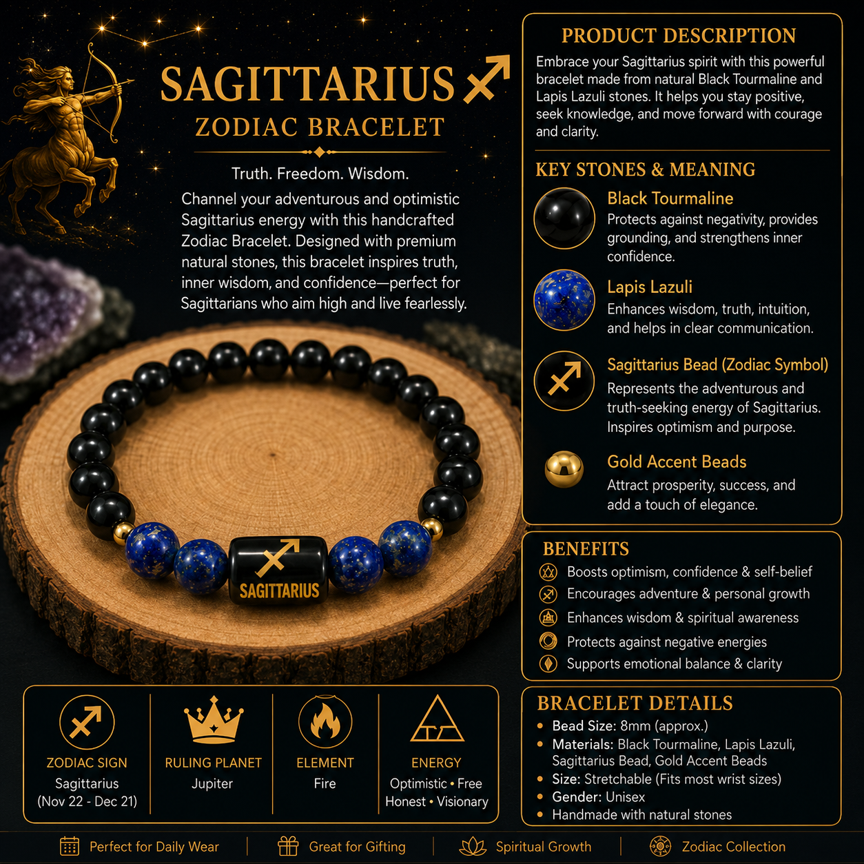 Sagittarius Zodiac Bracelet