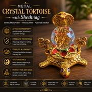 Metal Crystal Tortoise with Sheshnag Vastu Idol