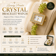 Luxury Peridot Crystal Bracelet Watch