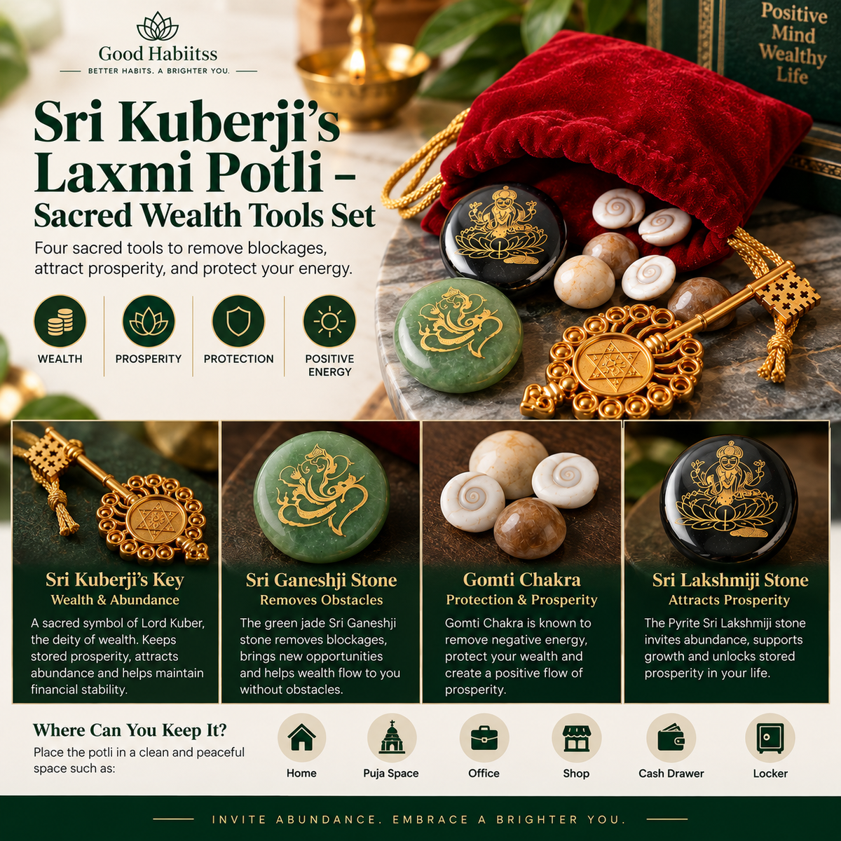 Sri Kuberji’s Laxmi Potli – Sacred Wealth Tools Set