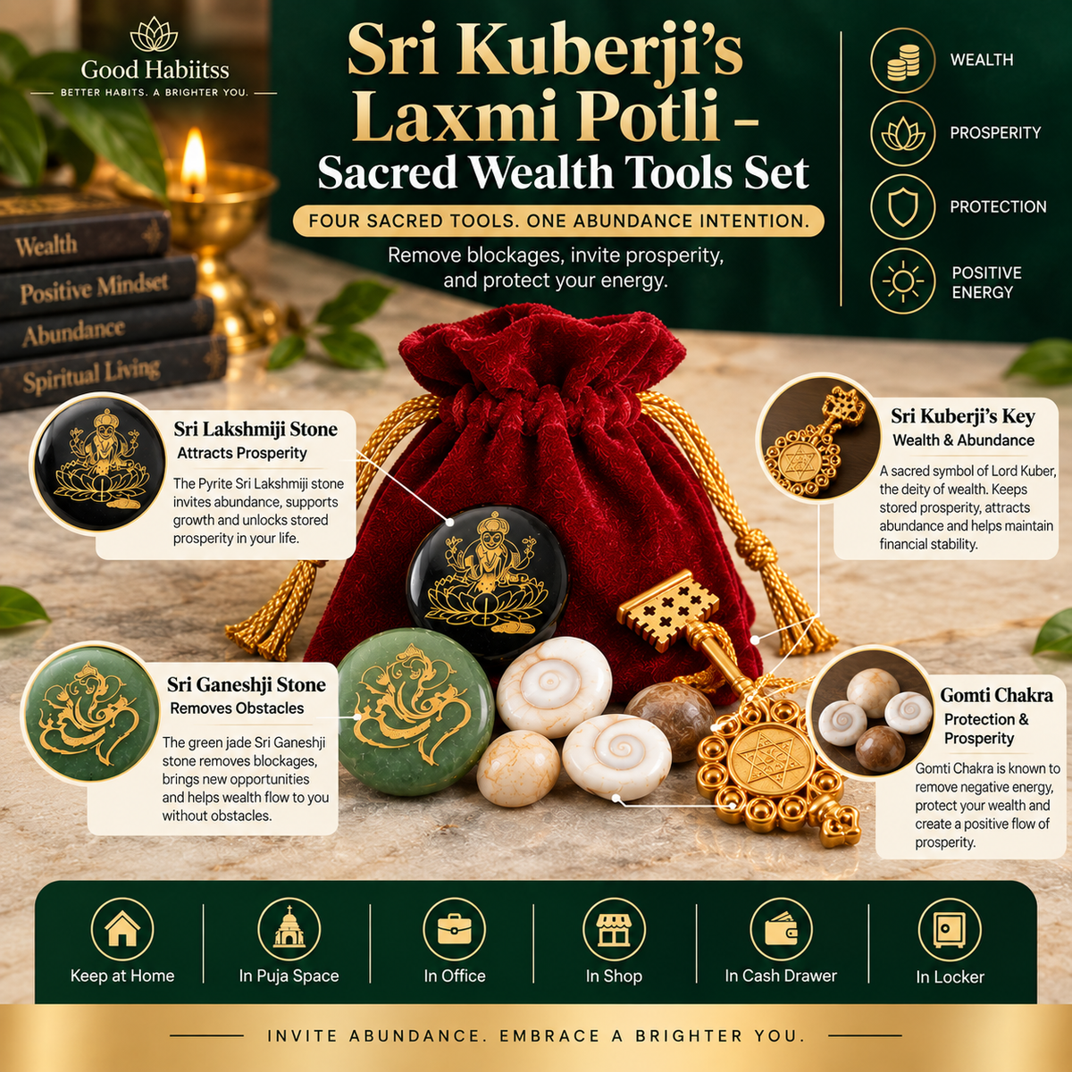 Sri Kuberji’s Laxmi Potli – Sacred Wealth Tools Set