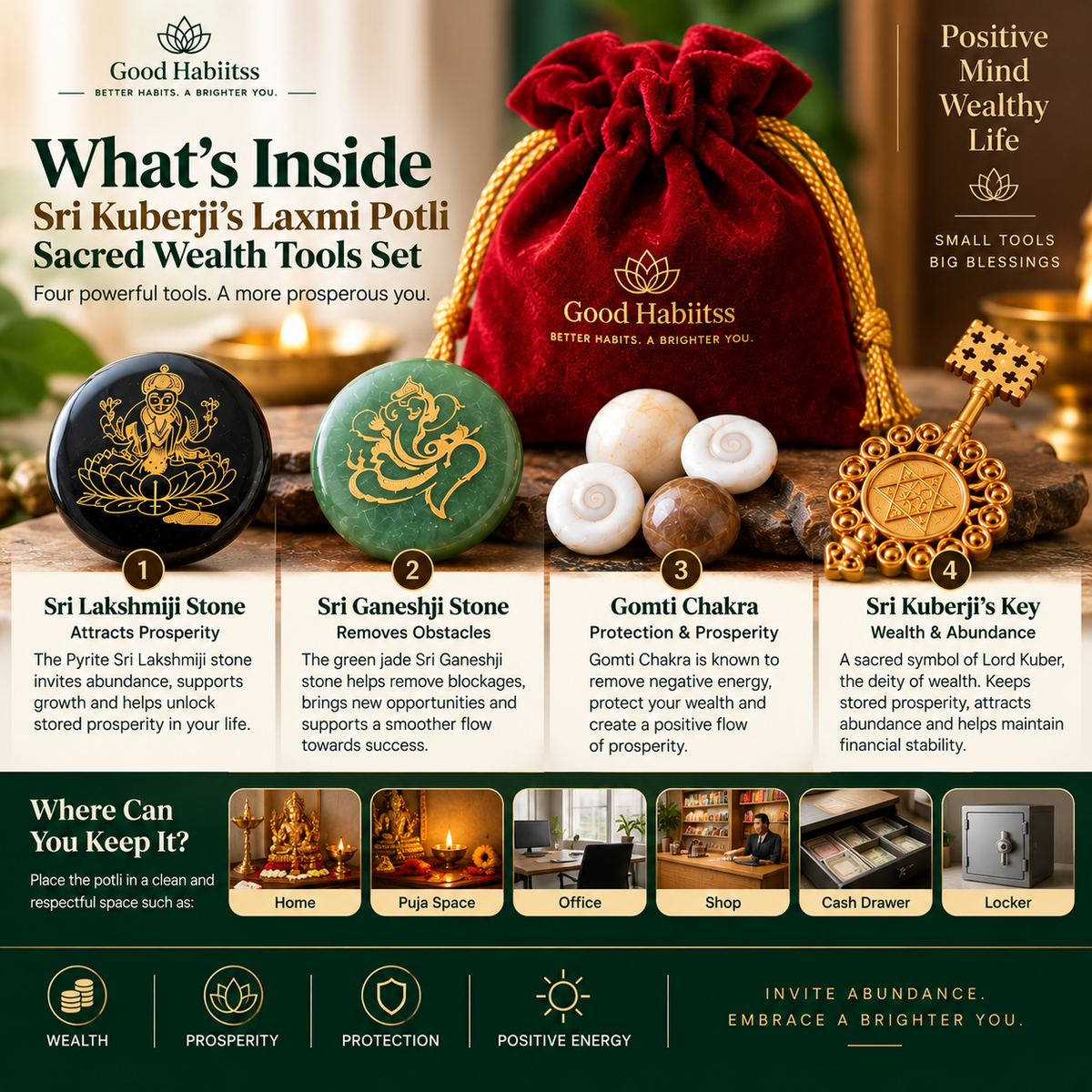 Sri Kuberji’s Laxmi Potli – Sacred Wealth Tools Set