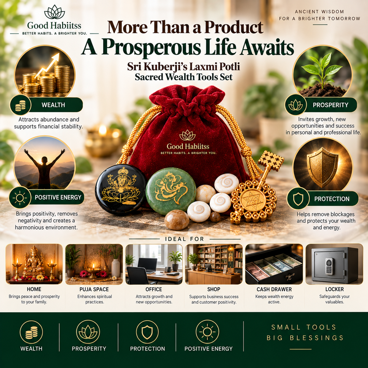 Sri Kuberji’s Laxmi Potli – Sacred Wealth Tools Set