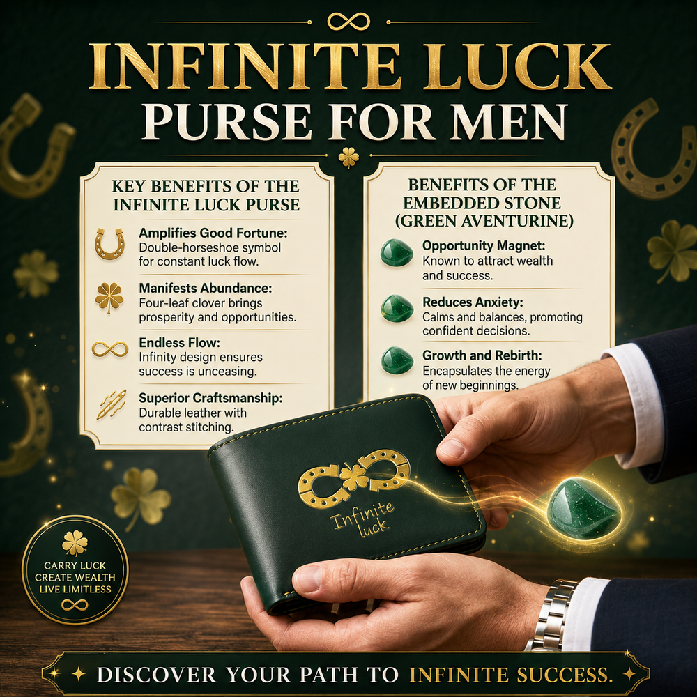 Infinite Luck Purse for Men — Carry Wealth. Attract Success. Never Stop Winning.