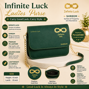 Infinite Luck Ladies Purse – Shreem | Premium Green PU Leather Crossbody Bag for Luck, Wealth & Style
