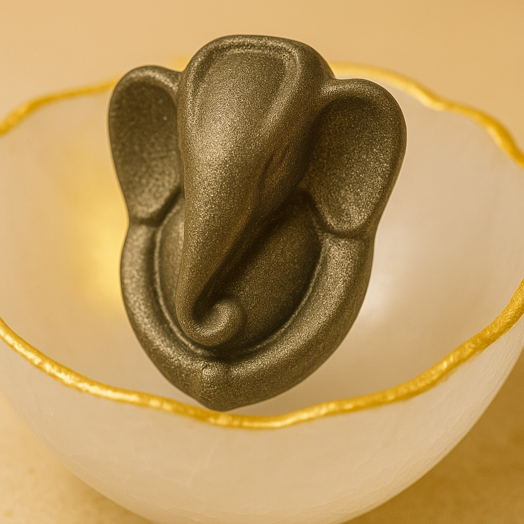Selenite Bowl with Ganesha Pyrite Idol with FREE RAW PYRITE STONE (100 GM)