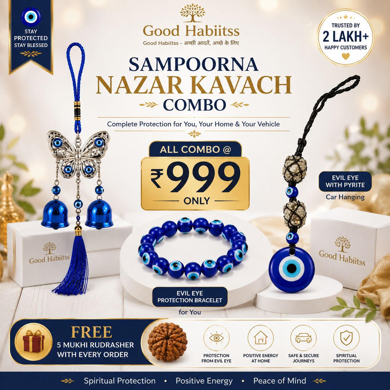 Sampoorna Nazar Kavach Combo | Complete Evil Eye Protection Kit