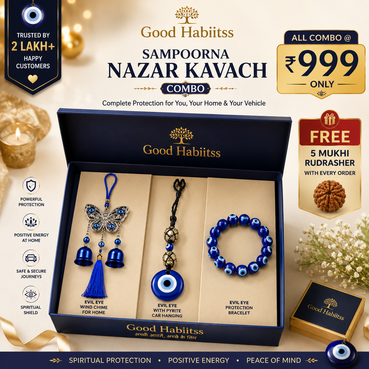 Sampoorna Nazar Kavach Combo | Complete Evil Eye Protection Kit