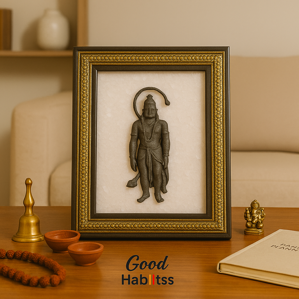 Lord Hanuman Pyrite & Selenite Healing Frame