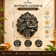 3D Pyrite Ganesh Ji Premium Wall Hanging – 6 Inch Antique Metallic Décor