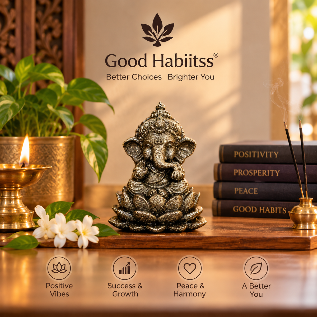 Pyrite Bal Ganesh Ji Idol, 3 Inch
