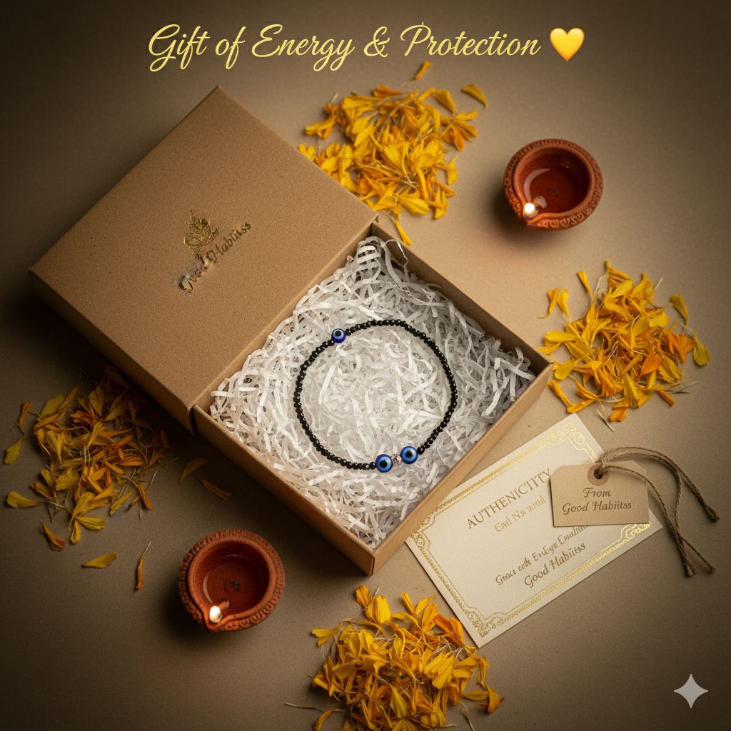 Negative Energy Blocker Anklet – Evil Eye + Tourmaline