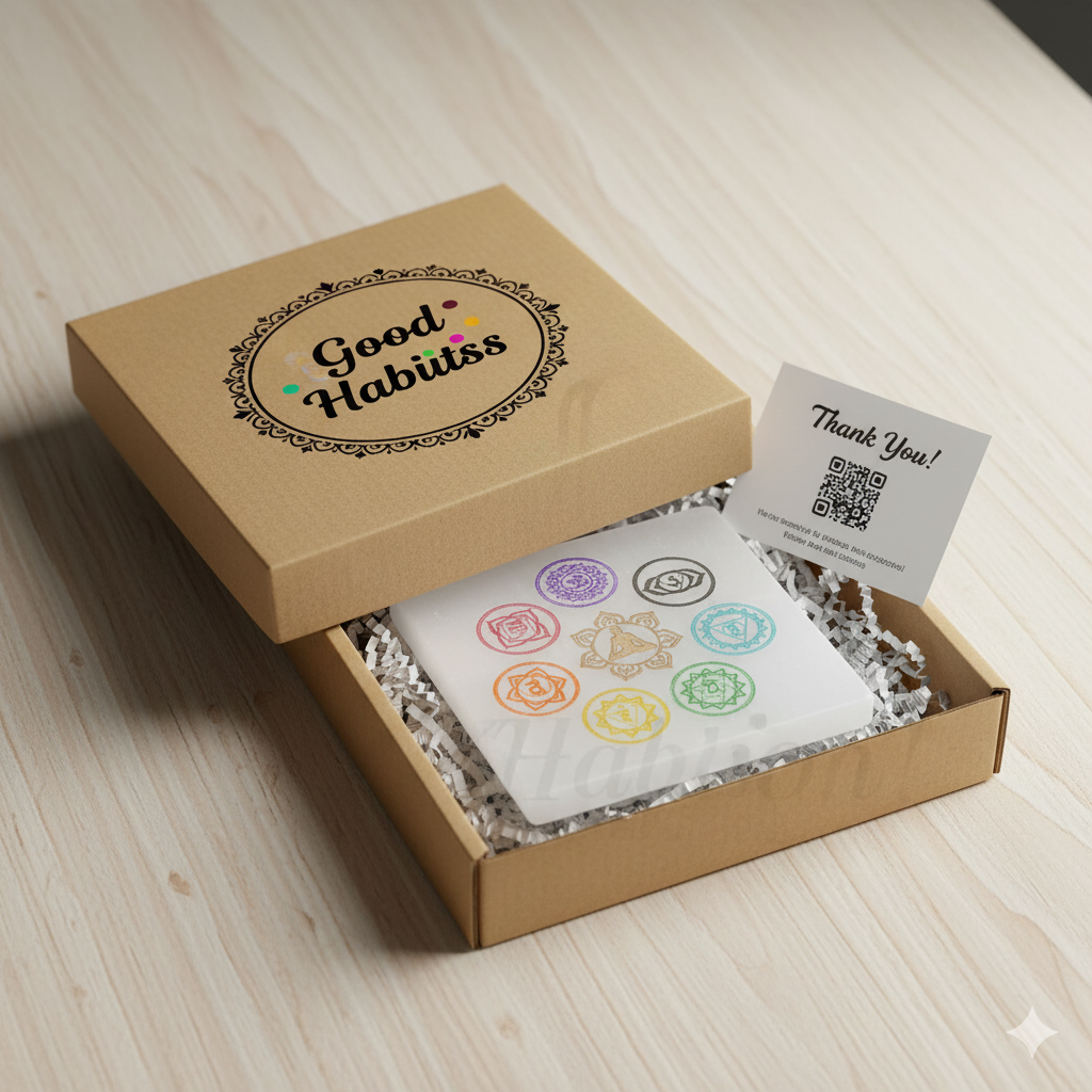 Selenite Seven Chakra Crystal Charging Plate