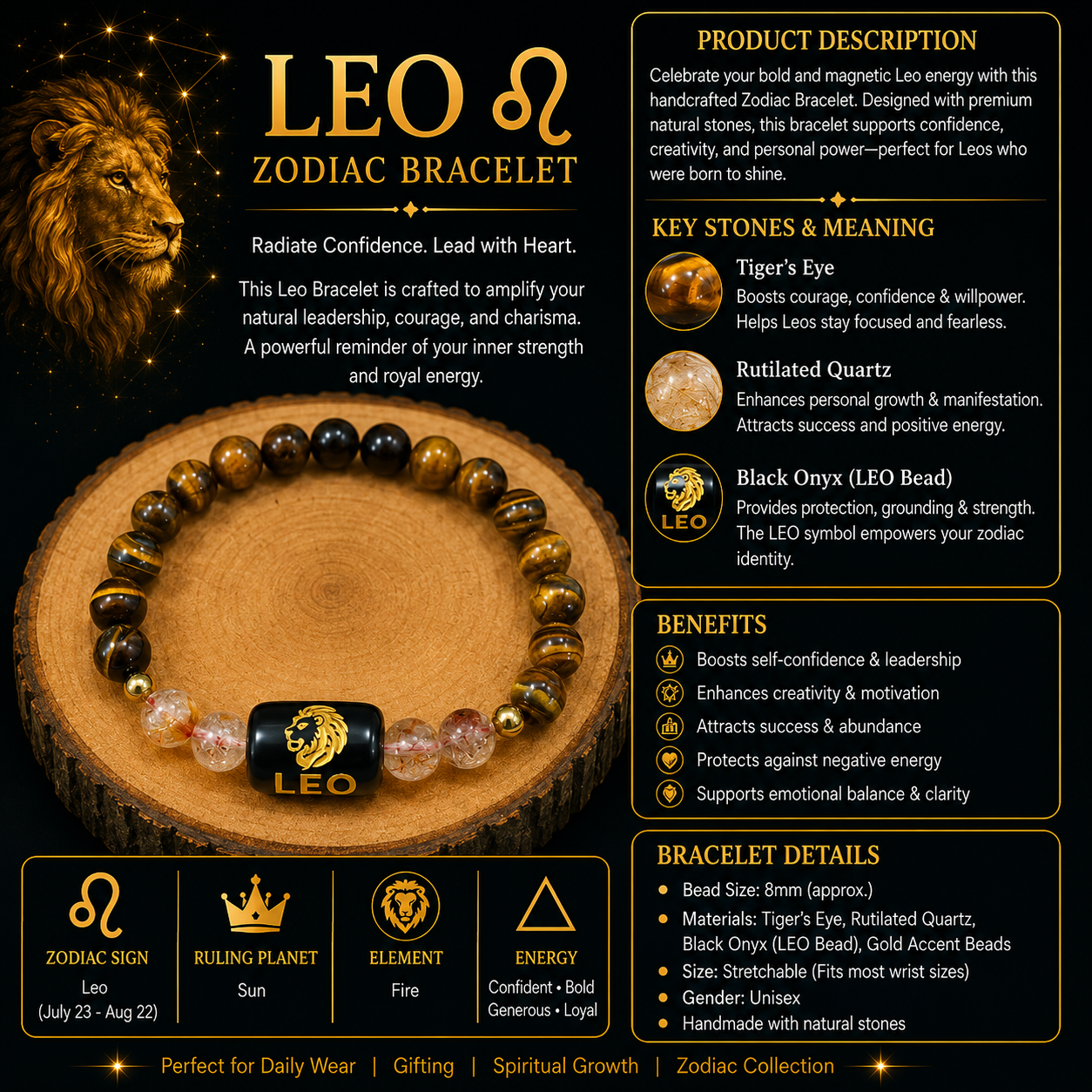 Leo Zodiac Bracelet