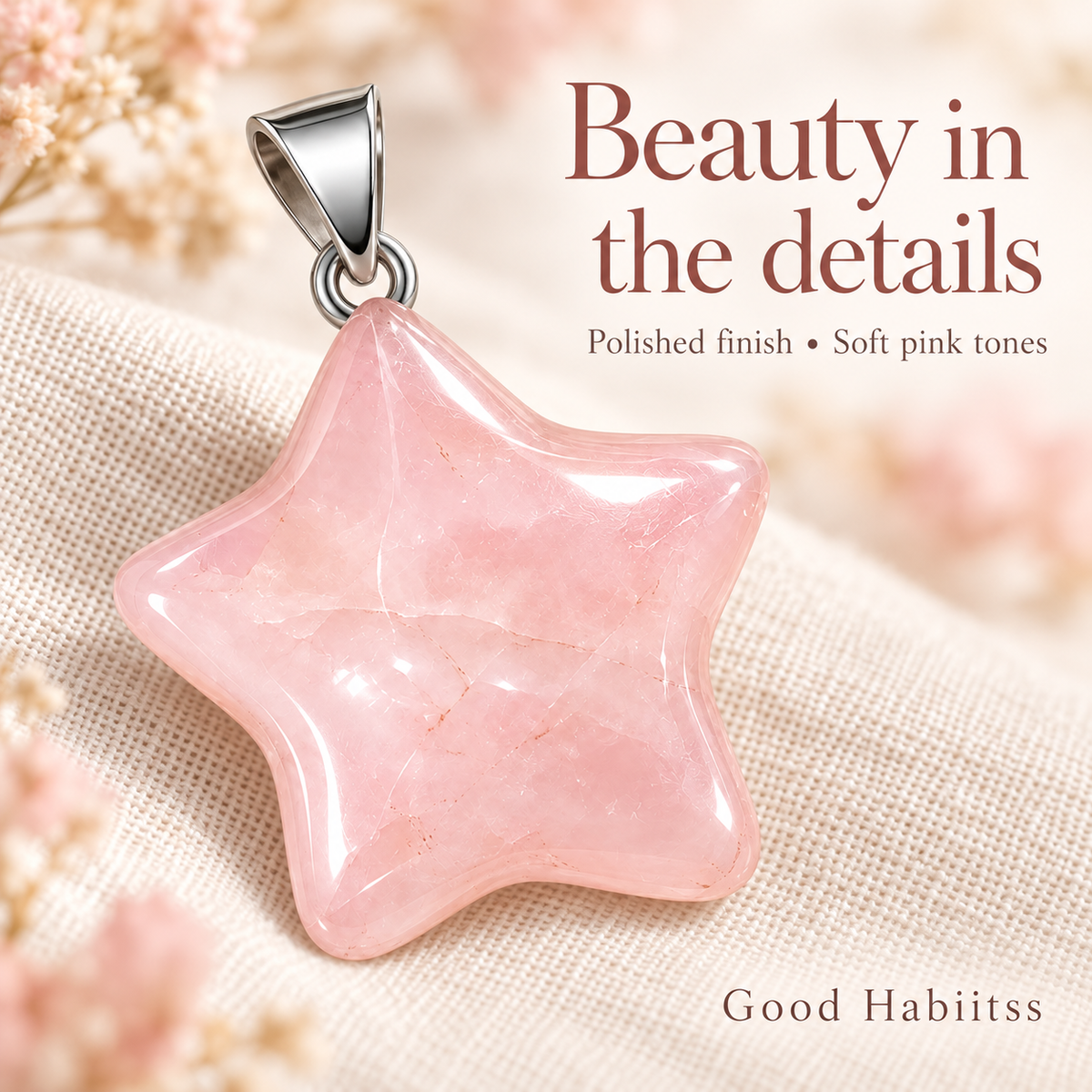 Rose Quartz Star Pendant