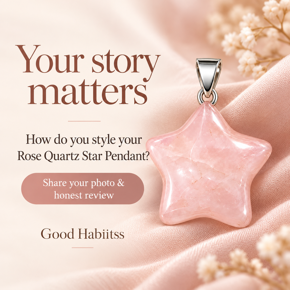 Rose Quartz Star Pendant