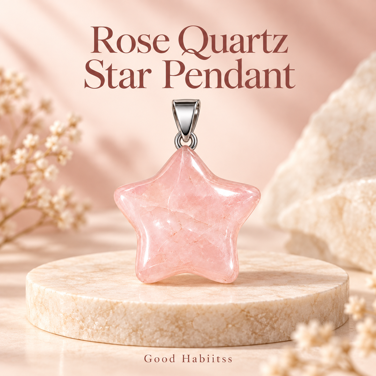 Rose Quartz Star Pendant