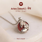 Aries Mesh Zodiac Pendant with Red Jasper crystal by Good Habiitss