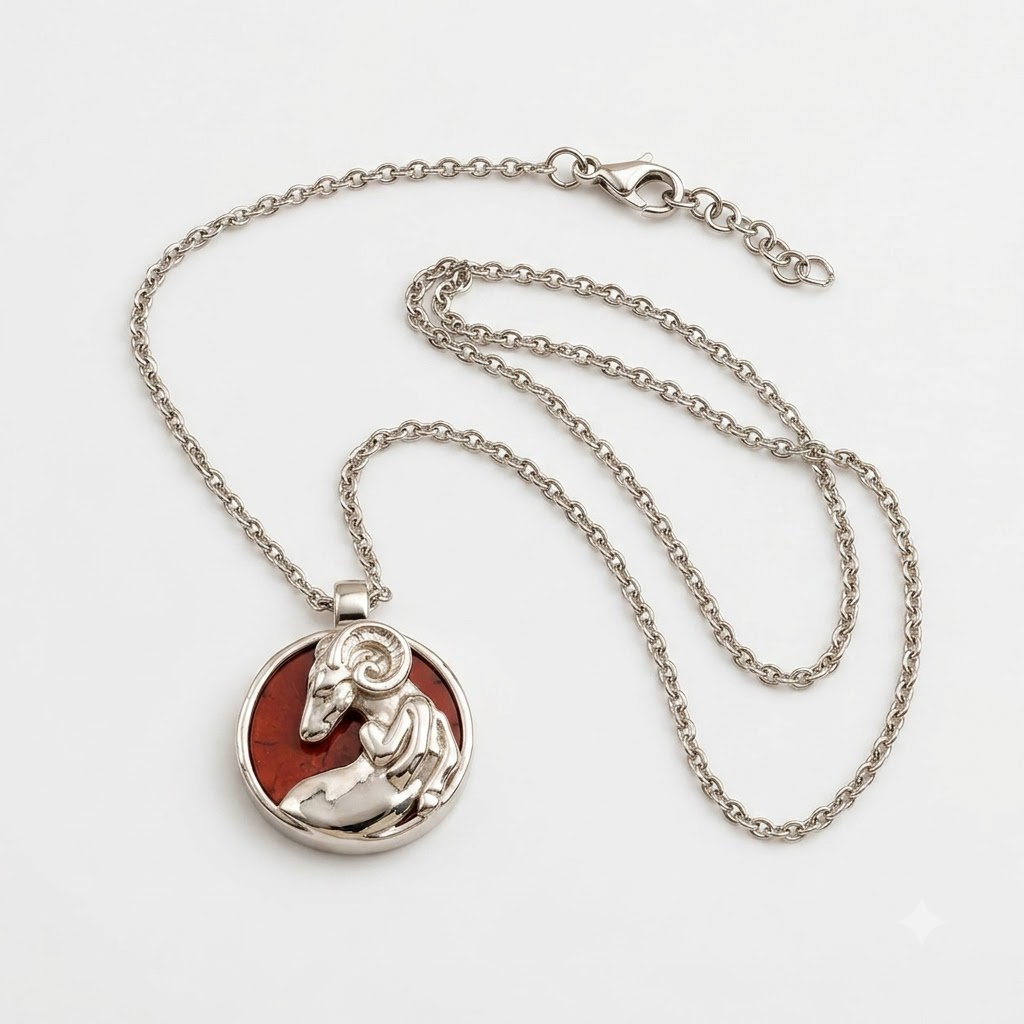 Virgo Zodiac Necklace | Red Jasper Crystal | Elegant Meaningful You