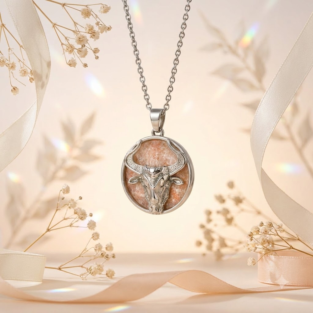 Taurus Zodiac Pendant | Strength, Stability & Success Crystal Necklace